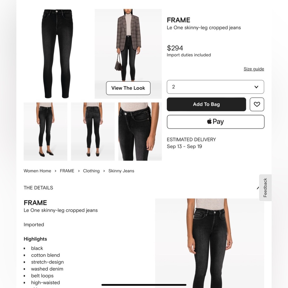 Frame Le One skinny